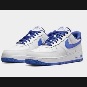 Nike Air Force 1 '07 White Medium Blue DH7561-104 Men's Size 12 Mens NEW
